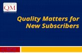 Quality Matters for New Subscribers © MarylandOnline, Inc., 2009. All rights reserved.