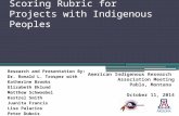 Collaborative Research Scoring Rubric for Projects with Indigenous Peoples Research and Presentation By: Dr. Ronald L. Trosper with Katherine Brooks Elizabeth.
