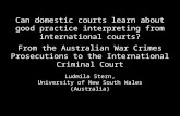 Can domestic courts learn about good practice interpreting from international courts? From the Australian War Crimes Prosecutions to the International.
