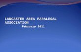 LANCASTER AREA PARALEGAL ASSOCIATION February 2011.