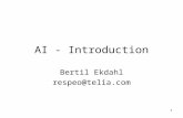 1 AI - Introduction Bertil Ekdahl respeo@telia.com.