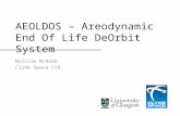 AEOLDOS – Areodynamic End Of Life DeOrbit System Malcolm McRobb Clyde Space Ltd.