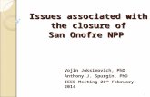 Issues associated with the closure of San Onofre NPP Vojin Joksimovich, PhD Anthony J. Spurgin, PhD IEEE Meeting 26 th February, 2014 1.