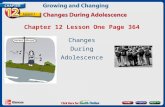 Chapter 12 Lesson One Page 364 Changes During Adolescence.