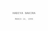 HADIYA BAKIRA MARCH 14, 1999. A Little Info Heidi is a delight to own, so sweet and beautiful. I’m constantly getting complements on this mares beauty.