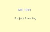 ME 380 Project Planning. Critical Path Method (CPM) Elements: Activities & Events Feature: Precedence relations ActivityDurationPrecedence A4- B5- C3A.