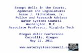 Exempt Wells in the Courts, Agencies and Legislatures Jesse J. Richardson, Jr. Policy and Research Advisor Water Systems Council Washington, D.C. Associate.