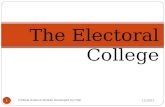5/16/2015 Political Science Module Developed by PQE 1 The Electoral College.