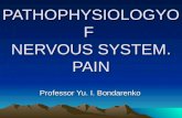 PATHOPHYSIOLOGY OF NERVOUS SYSTEM. PAIN Professor Yu. I. Bondarenko.