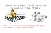 CAUSES OF CRIME – PEER PRESSURE & LACK OF ROLE MODELS AIM: To learn how peer pressure and poor role models could cause crime.