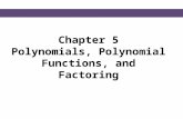Chapter 5 Polynomials, Polynomial Functions, and Factoring.