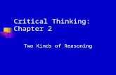 Critical Thinking: Chapter 2 Two Kinds of Reasoning.