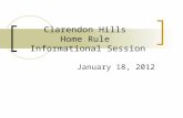 January 18, 2012 Clarendon Hills Home Rule Informational Session.