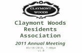 03/10/2010, 7:00pm v1.0 Claymont Woods Residents Association 2011 Annual Meeting.