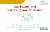 Addition and Subtraction Workshop Susan McDougall and Amanda Caldwell (With thanks to Fiona Fox and Charlotte Rawcliffe) Numeracy Facilitators.