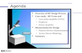 Agenda l Overview of RF Design Process l Case study: RF Front-end : Low-noise amplifier (LNA) : Duplexer : Power amplifier l Measurement for Design : Passive.