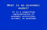 What is an economic model? It is a simplified representation of economic activities, systems, or problems.