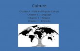 Culture Chapter 4 – Folk and Popular Culture Chapter 5 – Language Chapter 6 – Religion Chapter 7 – Ethnicity.