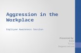 Aggression in the Workplace Employee Awareness Session Presented by: Name Title Organisation.