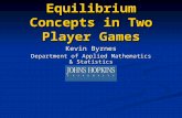 Equilibrium Concepts in Two Player Games Kevin Byrnes Department of Applied Mathematics & Statistics.