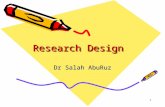 1 Research Design Dr Salah AbuRuz. 2 HomeWork1: Research Title (Due 1/4) Research Title Introduction including: –Statement of problem. –Aims and objective.