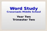 Word Study Crossroads Middle School Year Two Trimester Two.