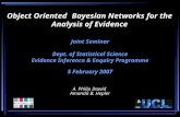 Object Oriented Bayesian Networks for the Analysis of Evidence Joint Seminar Dept. of Statistical Science Evidence Inference & Enquiry Programme 5 February.