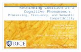 Rethinking Coercion as a Cognitive Phenomenon: Processing, Frequency, and Semantic Compatibility Suzanne Kemmer Rice University Soyeon Yoon Seoul National.