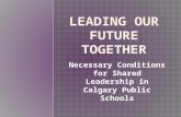Necessary Conditions for Shared Leadership in Calgary Public Schools.