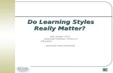 Do Learning Styles Really Matter? Jolly Holden, Ed.D. Associate Professor, School of Education American InterContinental.