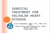 S URGICAL T REATMENT FOR V ALVULAR H EART D ISEASE 1 Susan Raaymakers, MPAS, PA-C, RDCS (AE)(PE) Grand Valley State University, Grand Rapids, Michigan.