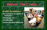 Before The Crash… Kathy Strotmeyer PA American Academy of Pediatrics Pittsburgh, PA 412.885.0266 strotmeyer@earthlink.net.