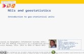 1 NSIs and geostatistics Introduction to geo-statistical units ESTP course on Geographic Information Systems (GIS): Use of GIS for making statistics in.