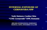 1 INTERNAL EXPOSURE AT CERNAVODA NPP Vasile Simionov, Catalina Chitu “CNE Cernavoda” NPP, Romania 2008 ISOE INTERNATIONAL SYMPOSIUM TSURUGA, JAPAN, NOVEMBER.
