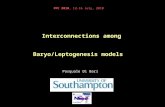 PPC 2010, 12-16 July, 2010 Interconnections among Baryo/Leptogenesis models Pasquale Di Bari TexPoint fonts used in EMF. Read the TexPoint manual before.