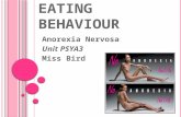 E ATING B EHAVIOUR Anorexia Nervosa Unit PSYA3 Miss Bird.