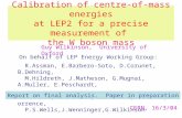 Calibration of centre-of-mass energies at LEP2 for a precise measurement of the W boson mass Guy Wilkinson, University of Oxford R.Assman, E.Barbero-Soto,
