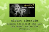 Albert Einstein German Scientist who won the Nobel Prize for Physics.