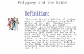 Polygamy and the Bible “The practice or condition of having many or several spouses, especially wives, at one time” (Random House College Dictionary, pg.