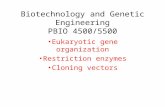 Biotechnology and Genetic Engineering PBIO 4500/5500 Eukaryotic gene organization Restriction enzymes Cloning vectors.