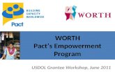 WORTH Pact’s Empowerment Program USDOL Grantee Workshop, June 2011.