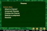 Theme What Is Theme? Universal Themes Finding the Theme Making a Judgment Practice Feature Menu.