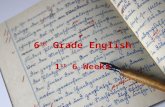 6 th Grade English 1 st 6 Weeks. Table of Contents DateTitle of AssignmentPage # Aug. 29Writing6 Aug. 29Why do we write?7 Aug. 29Writing Territories8.