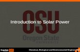 Chemical, Biological and Environmental Engineering Introduction to Solar Power.