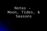 Notes - Moon, Tides, & Seasons. Earth in Space The Earth spins on an imaginary line called the axis that passes from the North Pole to the South Pole.
