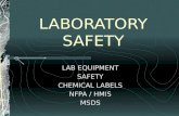 LABORATORY SAFETY LAB EQUIPMENT SAFETY CHEMICAL LABELS NFPA / HMIS MSDS.