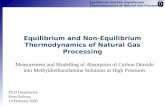 Equilibrium and Non-Equilibrium Thermodynamics of Natural Gas Processing Measurement and Modelling of Absorption of Carbon Dioxide into Methyldiethanolamine.