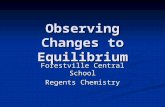 Observing Changes to Equilibrium Forestville Central School Regents Chemistry.