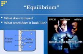 “Equilibrium”  What does it mean?  What word does it look like?  What does it mean?  What word does it look like?