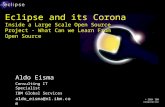 © 2004 IBM Corporation Eclipse and its Corona Inside a Large Scale Open Source Project - What Can we Learn From Open Source Aldo Eisma Consulting IT Specialist.